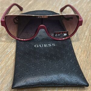 Guess Red Sunglasses with Black Pouch